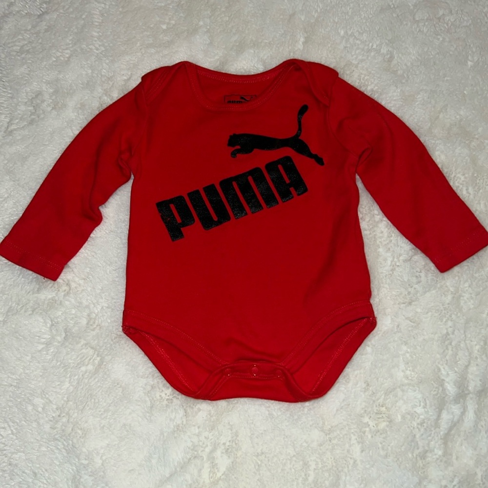 Puma red onesie 0-3 month